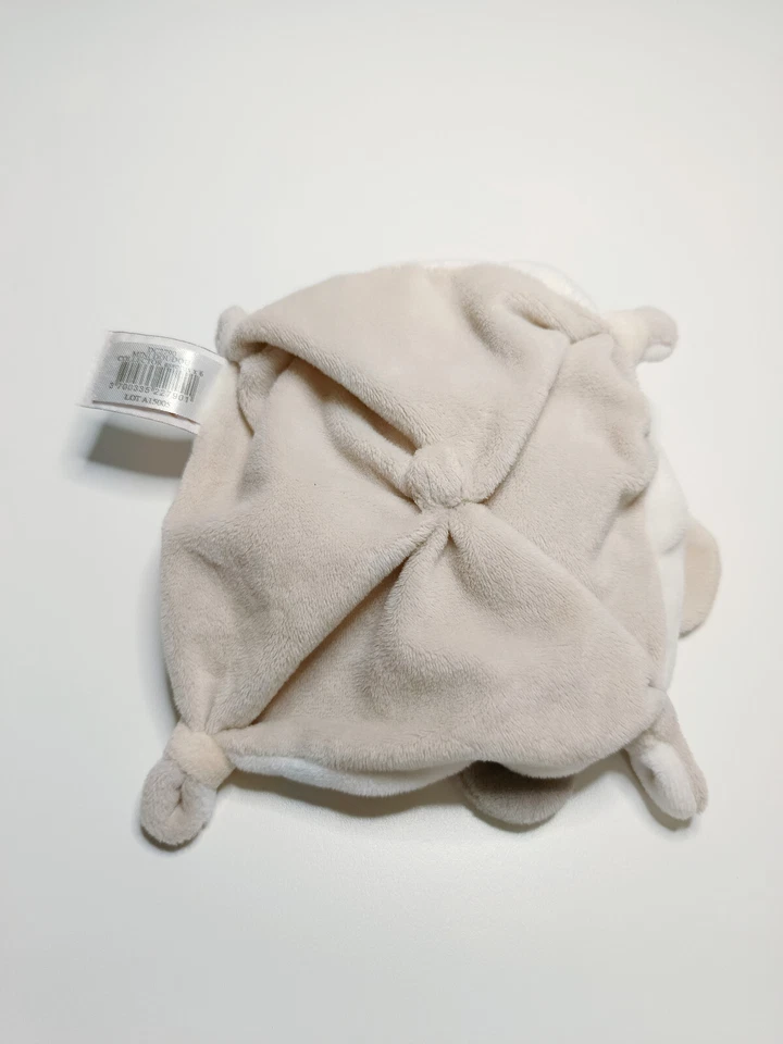 Doudou Et Compagnie Lapin Carré Beige Blanc Et Gris Taupe Pétales Mini Collector - Photo 3/4