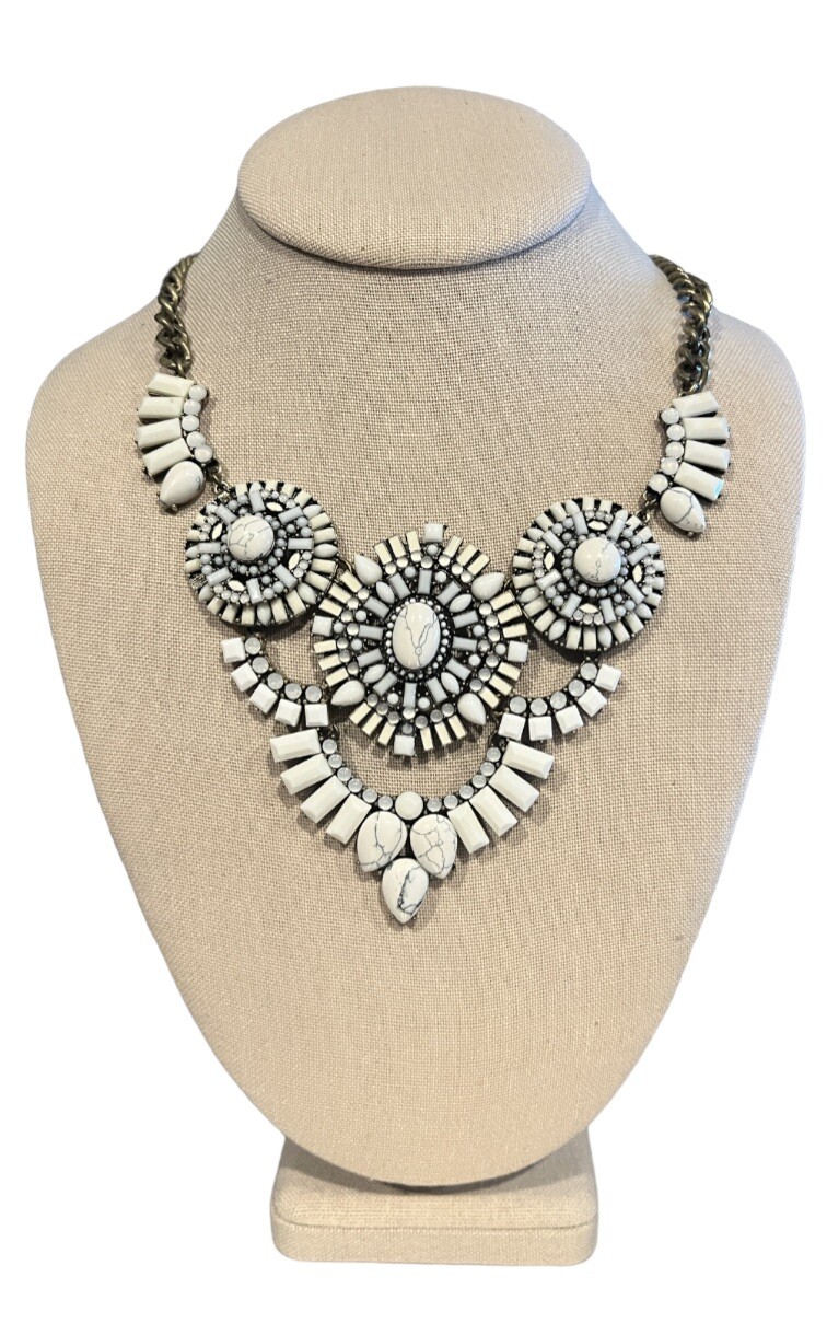 LOFT Statement Necklace White - image 2