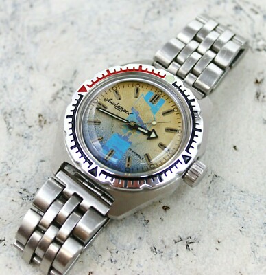 Wostok Amphibia Albatros Herren Armbanduhr Vintage USSR Männergeschenk