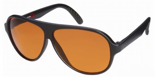 HD Large Pilot/Aviator Retro Sunglasses Amber Driving Mirror Matte/Black 12DR - Picture 1 of 10
