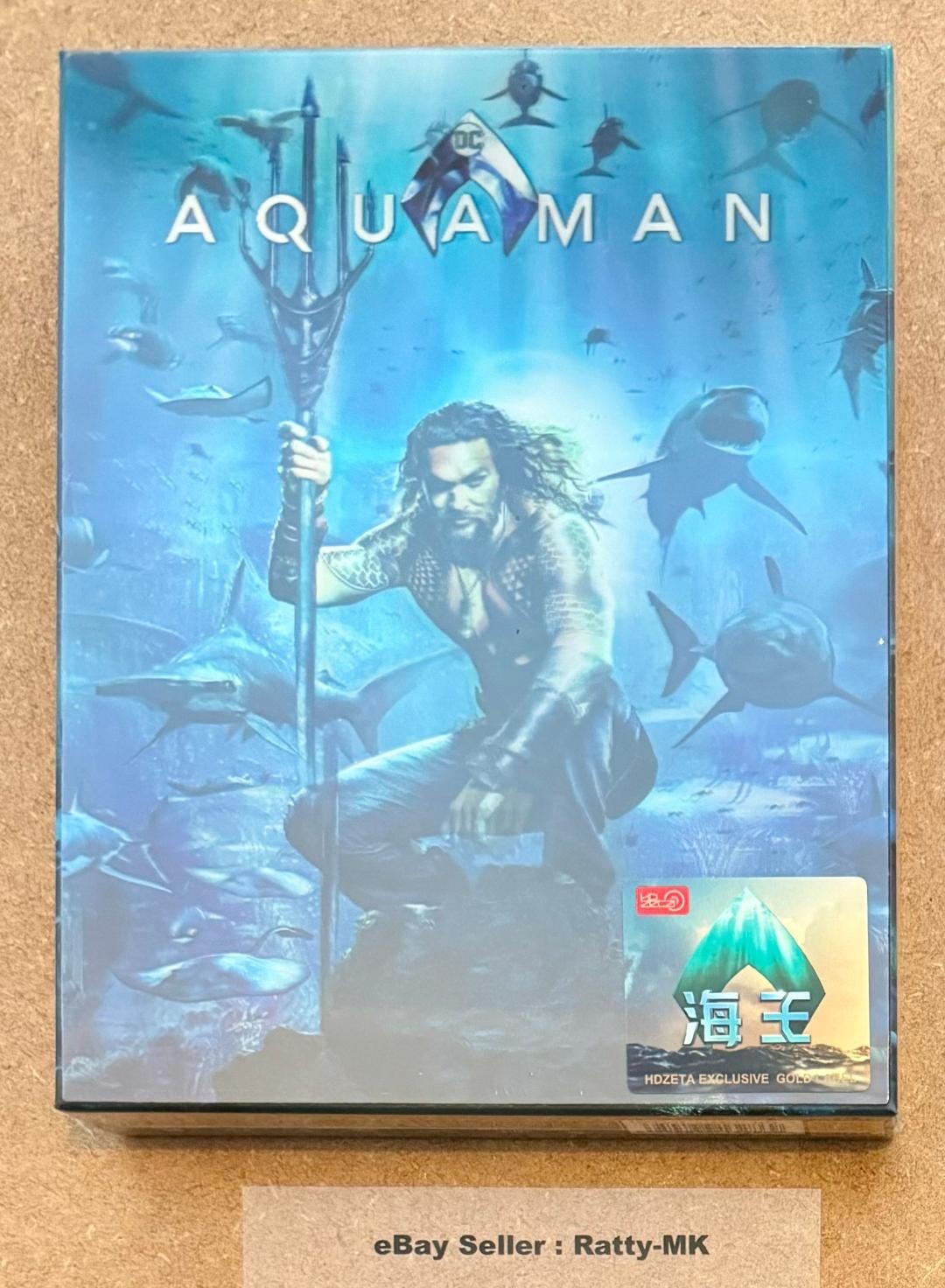 AQUAMAN - HDZETA DOUBLE LENTICULAR 3D + 2D BLU RAY STEELBOOK - NEW & SEALED
