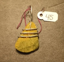 Natural Stone Pendant. Handcrafted in Michigan U.S.A. Unspecified stone.