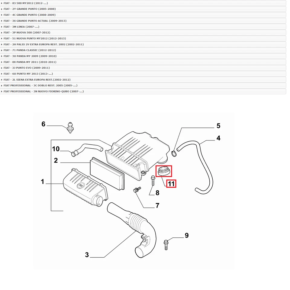 GUARNIZIONE TENUTA FILTRO ARIA FIAT PANDA - PUNTO - 500 PER 71748095 - Immagine 2 di 4