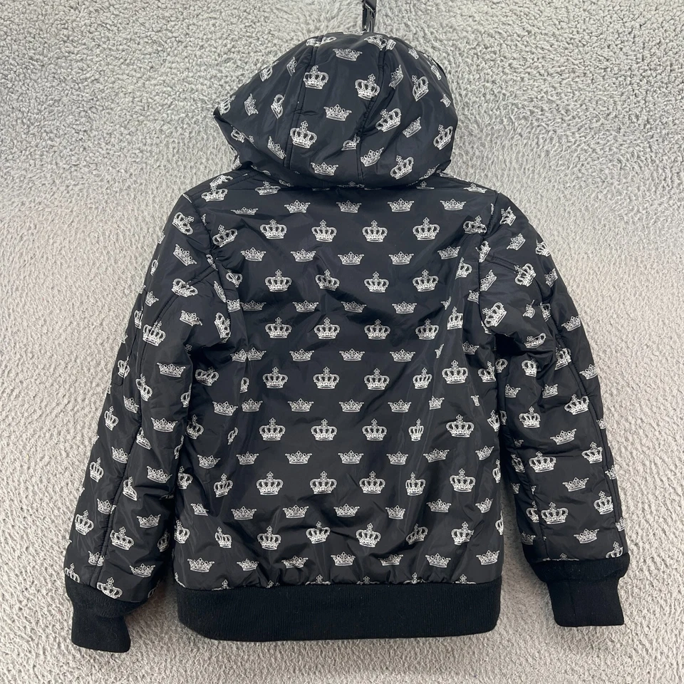 Dolce Gabbana Chaqueta Niñas 7/8 Negro Blanco Cremallera Completa Exterior Sudadera con Capucha Abrigo Foto 2 de 4