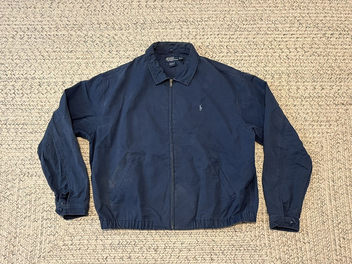 Vintage POLO RALPH LAUREN Harrington Navy Jacket Men's XxL Unlined