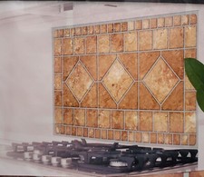 Kitchen Stove Backsplash Sticker / Wall Decal 30"x18" BROWN TILES 1 , GR