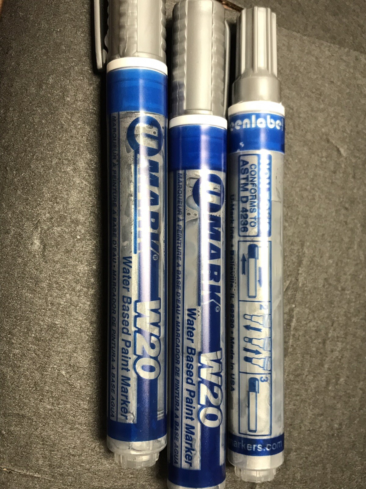 30 Pack  U Mark Water Based Paint Marker Silver Non Toxic