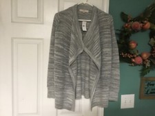 Ann Taylor LOFT Gray Cardigan Open Sweater Size XS CON45