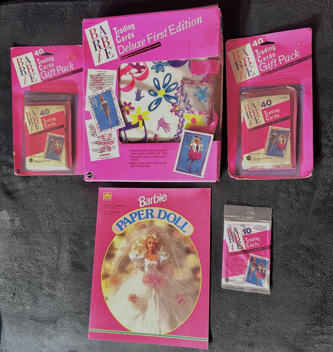 Barbie Trading Cards Deluxe 1st Edition Binder 320 Cards Paper Doll Bk 90  Cards