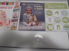 BUNDLE of 3 CROCHET PRISTINE NEVER USED Baby Full Size BOOKS for Baby Sets