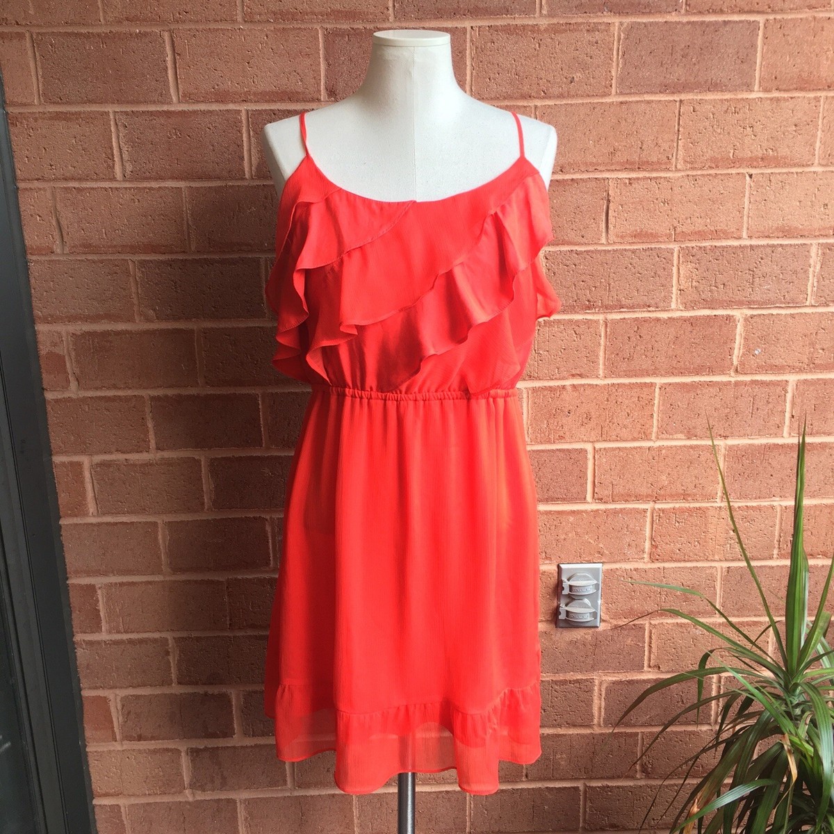 open lace back dress short dress with bottom ruffles