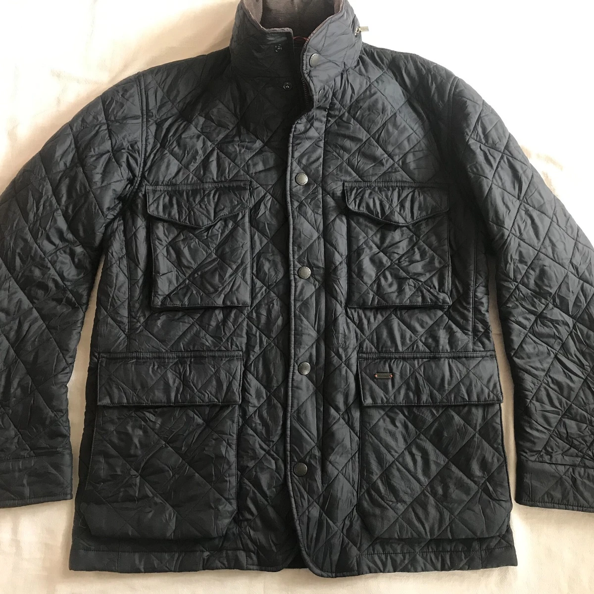 BARBOUR MEN S PUFFER QUILTED JACKET NAVY BLUE LARGE SIZE eBay