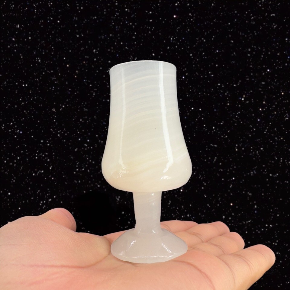 White Onyx Mini Tequila Shot Cups with Swirl Set of 5 Merida Yucatan