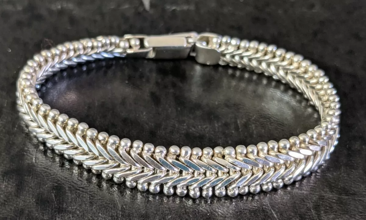 Silver without Stone Sterling Silver Bracelets for Men for sale | eBay