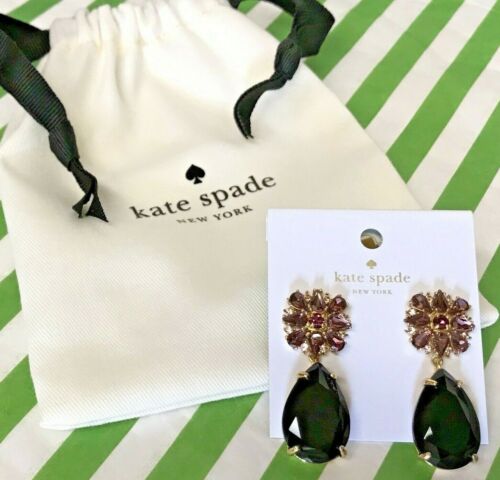 New Kate Spade Trellis Blooms Purple Linear Drop Statement Earrings Pretty Gift!