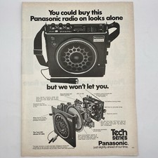 1975 Panasonic Tech Series Radio PRINT AD Looks Retro Bar Art Décor Vintage 70s