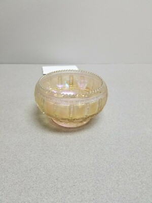 IMPERIAL FROSTED BLOCK ROSE BOWL*CLAMBROTH in COLOR*CARNIVAL GLASS