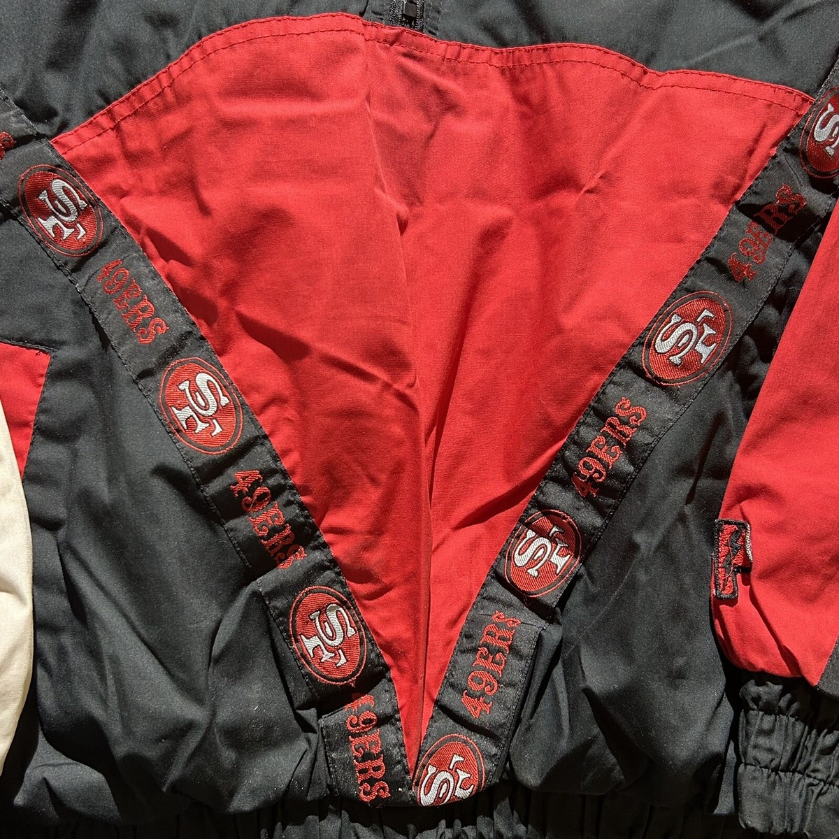 90s NFL 49res 中綿ベンチジャケット レッド USA企画M 韓国製 Vintage 90s Made In Korea San Francisco 49ers Pro Player