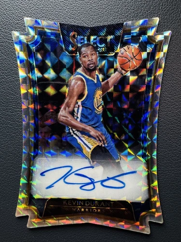 2016-17 Panini Select Kevin Durant Die-Cut GOLD Mosaic Prizm Auto 05/10 Warriors
