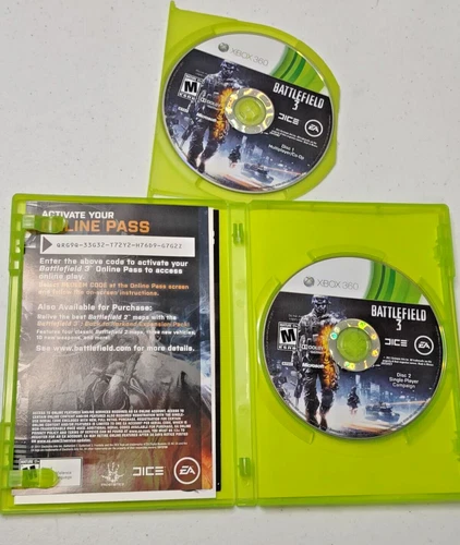 Tested, Works Great! Battlefield 3 Microsoft Xbox 360 2011 2-Disc Set! Rated M
