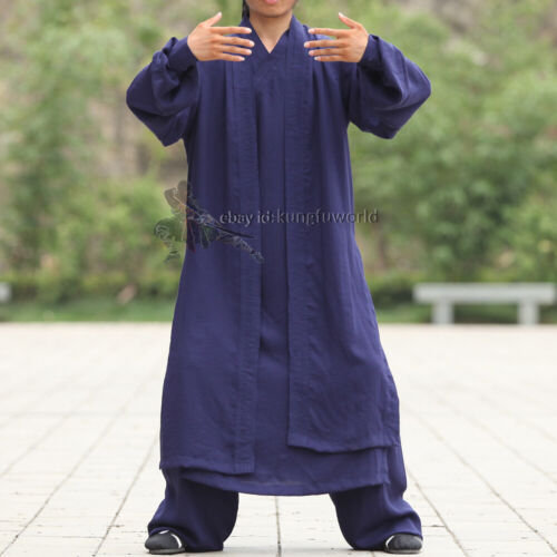 Abito taoista 3 pezzi Wudang Kung Fu Tai Chi uniforme arti marziali tuta ala chun - Foto 2 di 10