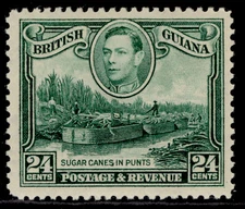 BRITISH GUIANA GVI SG312, 24c blue-green, M MINT. Cat £26. WMK UPRIGHT