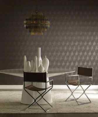 Antonina Vella Deco Flapper Glass Bead Modern Wallpaper - Gray & Silver CA1518