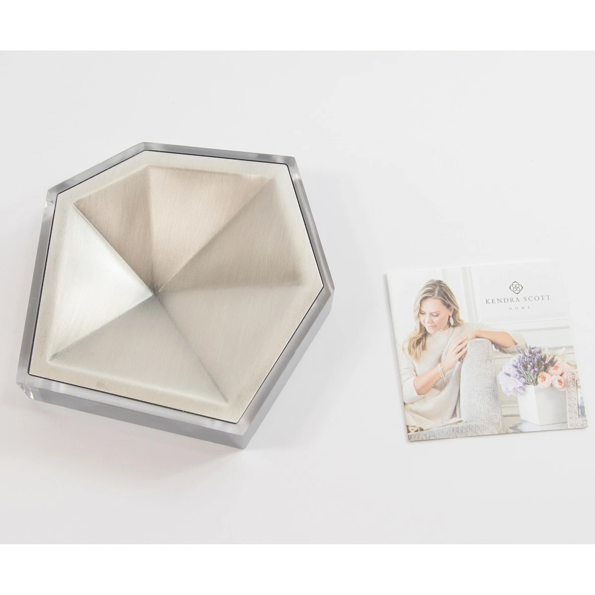 Kendra Scott Antique Silver Faceted Ring Dish Tray NWT eBay