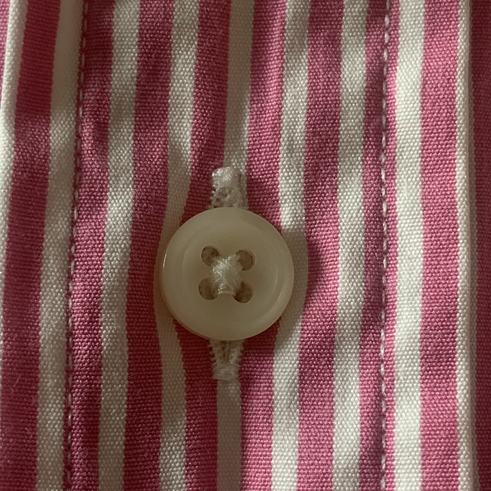 Ralph Lauren camicia uomo L rosa righe pony bottoni manica lunga preppy classica