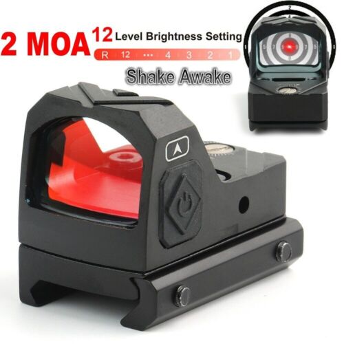 2MOA Reflex Red Dot Sight Shake Awake Optic Sight for Rifles RMR 20mm Rail - 第 1/10 張圖片