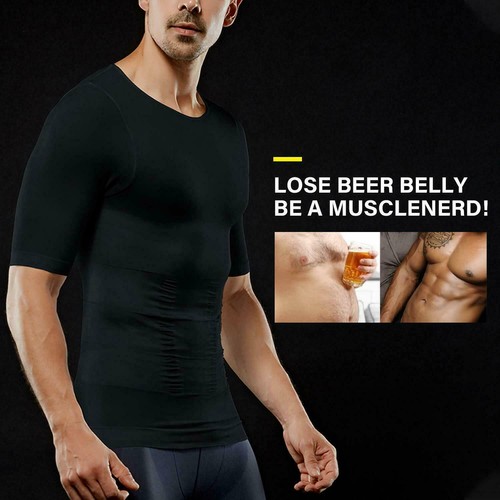 US Men Gynecomastia Compression Shirt Slimmer Shapewear to Hide Man Boobs Moobs - Picture 9 of 45