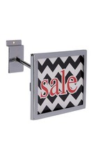 SSWBasics Rectangular Chrome Faceout Sign Holder for Slatwall - Holds 7"W x 5