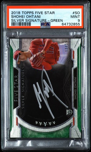 2018 Topps Five Star SHOHEI OHTANI /15 Green Silver Signature Rookie Auto PSA 9
