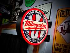 Milwaukee Tools LED Lightbox Sign 3D Printed Round Wall Mount Man Cave