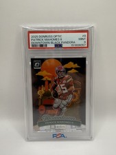 2025 PANINI DONRUSS OPTIC DOWNTOWN BLACK PANDORA PATRICK MAHOMES II 6/25 PSA 9