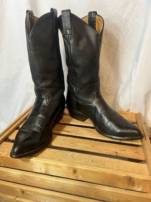 Bottes De Cowboy Vintage Tony Lama 10D - Cuir Deux Tons Cognac - Fabriquées Aux USA