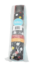 Totes Titan Compact Travel Umbrella Multi Dot Triple Protection Black Auto Open