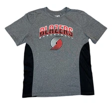 Men’s UNK NBA Portland Trail Blazers Gray Athletic Polyester T-Shirt Size Large