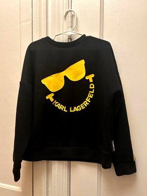 KARL LAGERFELD Kids smiley world BLACK SWEATSHIRT & LOGO  SZ 8