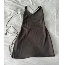 Just Quella Black Halter Backless Mini Dress Tie Back Sexy Clubwear Size 4-6