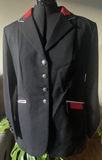 Chaqueta de Salto/Espectáculo Damas Mears Pytchley - Cuello Negro/Rojo - Talla 38"