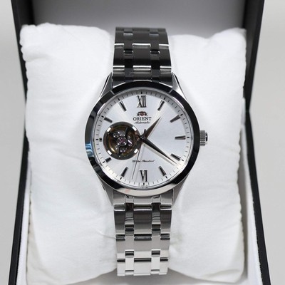 Orient Contemporary Open Heart RA-AG03 - Orologio Automatico Uomo 39mm, Quadrante Blu Scheletrato, Cinturino Acciaio