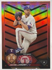 Jacob deGrom - 2023 Topps Update Series #US100 Orange & Black Foil Texas Rangers