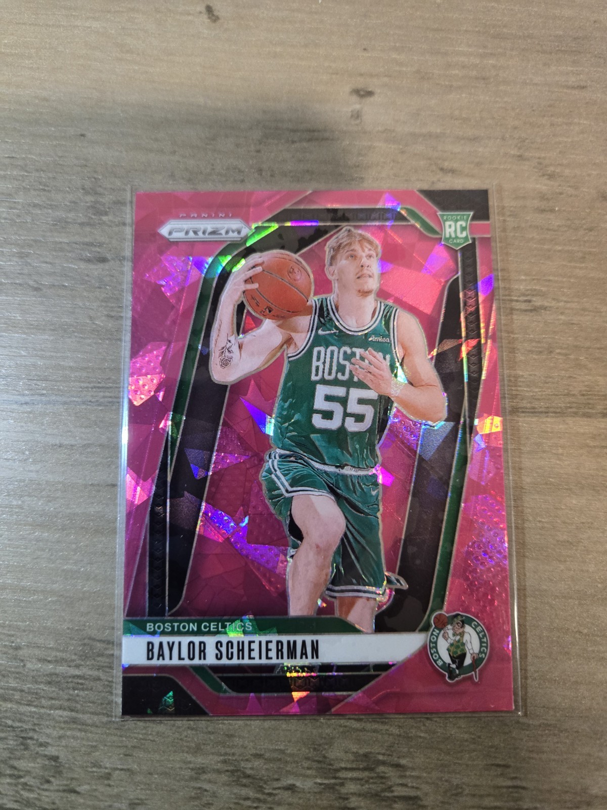 2024-25 Panini NBA Prizm Pink Cracked Ice Prizm #236 Baylor Scheierman RC