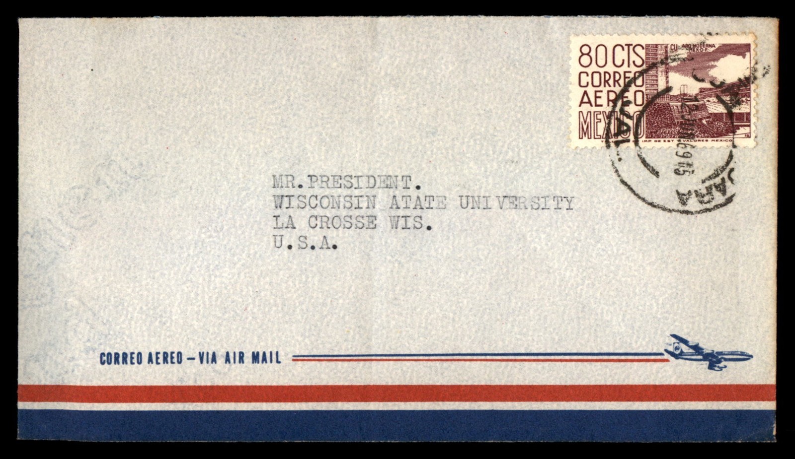 Mayfairstamps Mexico 80c Architecture Airmail Cover to USA dda_12647