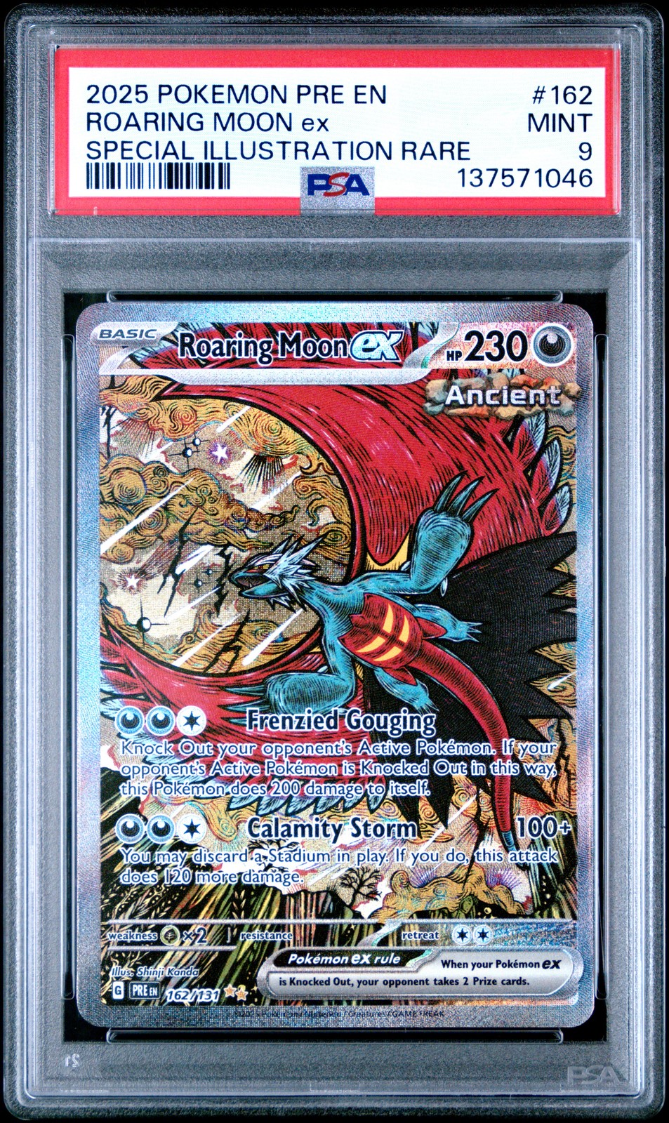 2025 POKEMON PRE EN-PRISMATIC EVOLUTIONS #162 ROARING MOON EX PSA 9