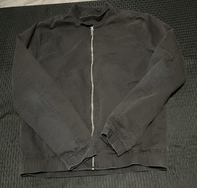 Topman Jacket Mens Small Black Bomber Plaid Lined Full Zip Pockets Canvas