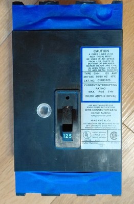 NEW Cutler-Hammer CHH3125 3-Pole 125-Amp 240V 100kA Circuit Breaker NOS Eaton