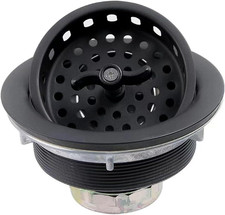 Black Kitchen Sink Drain Assembly with Sink Strainer 3-1/2 Inch and 304 Stainles