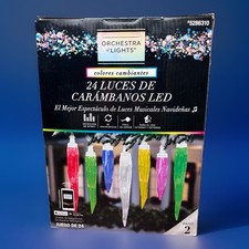Gemmy Orchestra of Lights Color Changing 24 LED Icicle Lights Christmas Holiday